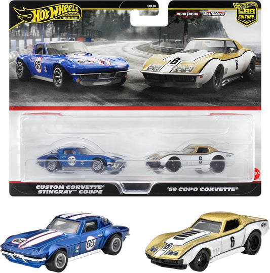 1:64 1969 Copo Corvette & Custom Corvette Stingray Coupe, HRR80 Hot Wheels Premium set