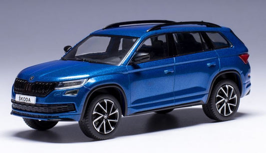 1:43 Skoda Kodiaq, blåmetallic, IXO, lukket model