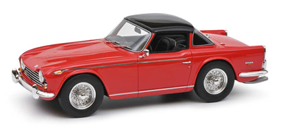 1:18 Triumph TR5 Spider, 1968, rød, med tag på, Schuco 450024600, lukket model